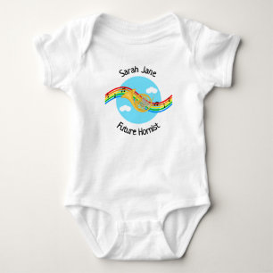 Personlig framtida hornist fransk horn bodysuit t shirt