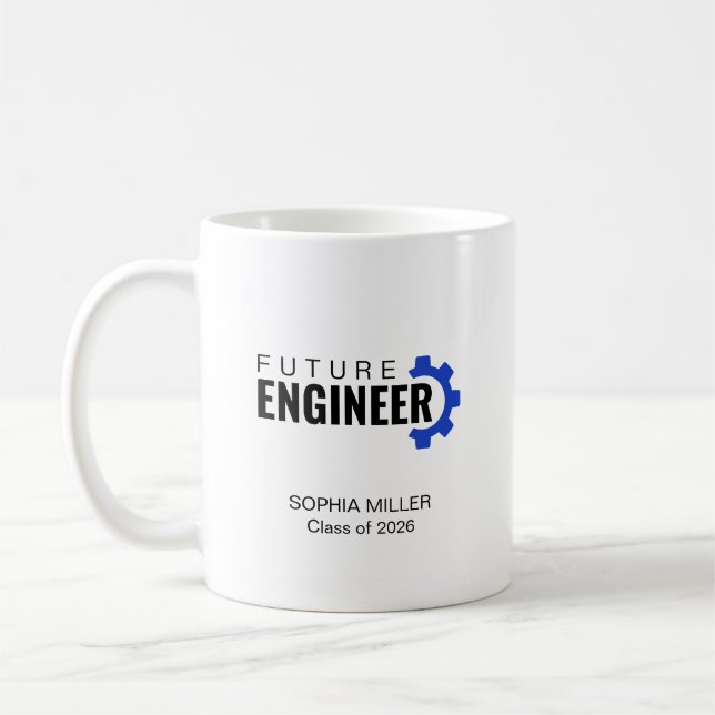 Personlig framtida ingenjörsexamen kaffemugg (Vänster)
