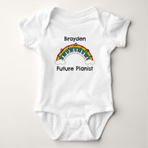 Personlig framtida pianist regnbåge baby bodysuit