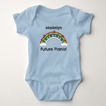 Personlig framtida pianist regnbåge baby bodysuit