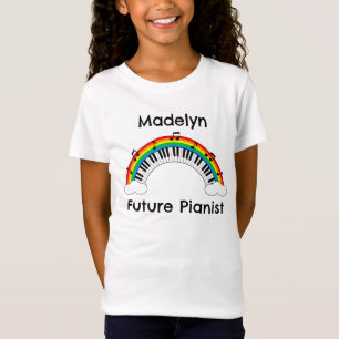 Personlig framtida pianist regnbågsbarnskjorta t shirt