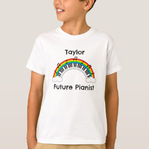 Personlig framtida pianist regnbågsbarnskjorta t shirt