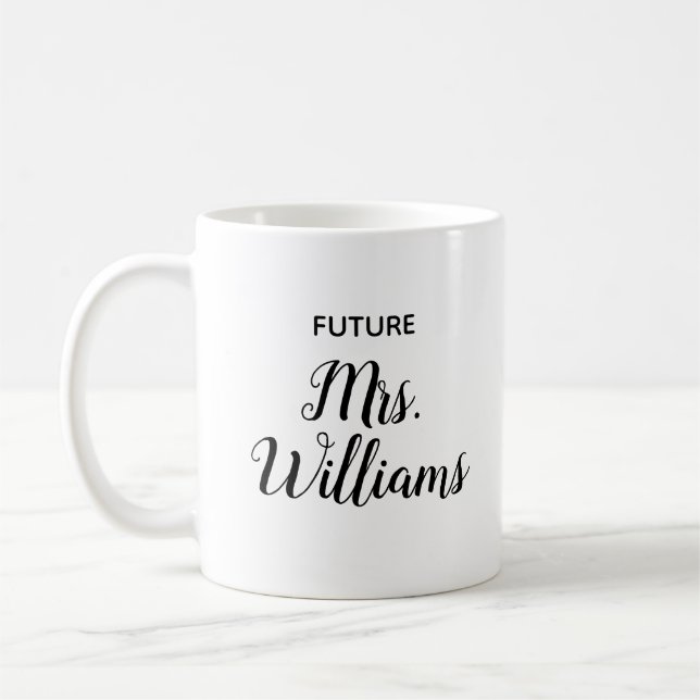 Personlig Framtiden Gift för Bride New Fiancee Kaffemugg (Vänster)