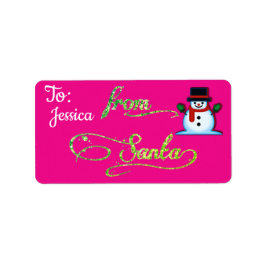 Personlig från jultomten Rosa Adressetikett