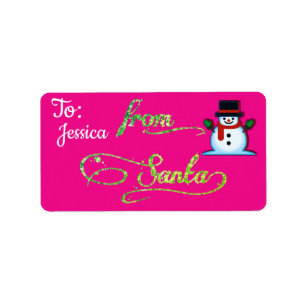 Personlig från jultomten Rosa Adressetikett