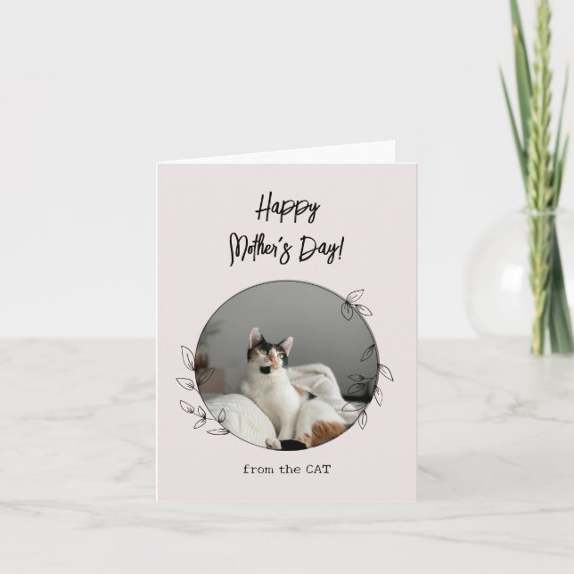 Personlig från Katt Lycklig Mors dag Ro Kort (Framsida)