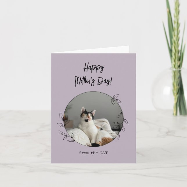 Personlig från katten Glad mors dag Kort (Framsida)