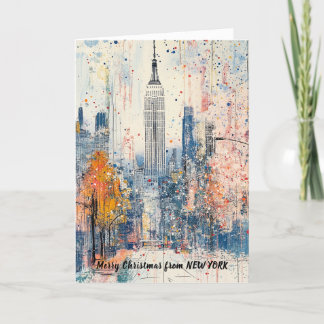 Personlig från NYC-julillustration Helgkort