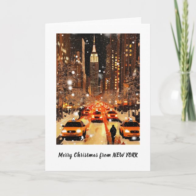 Personlig från NYC Manhattan-julkort Helgkort (Framsida)
