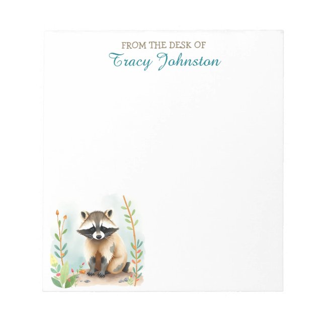 Personlig från skrivbordet | Raccoon Anteckningsblock (Framsida)