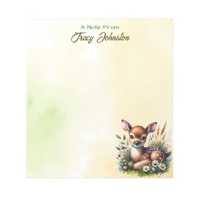 Personlig från vattenfärgens skrivbord Hjort Anteckningsblock (Framsida)