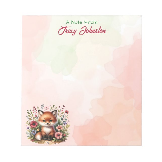 Personlig från vattenfärgsfoxens skrivbord anteckningsblock (Framsida)