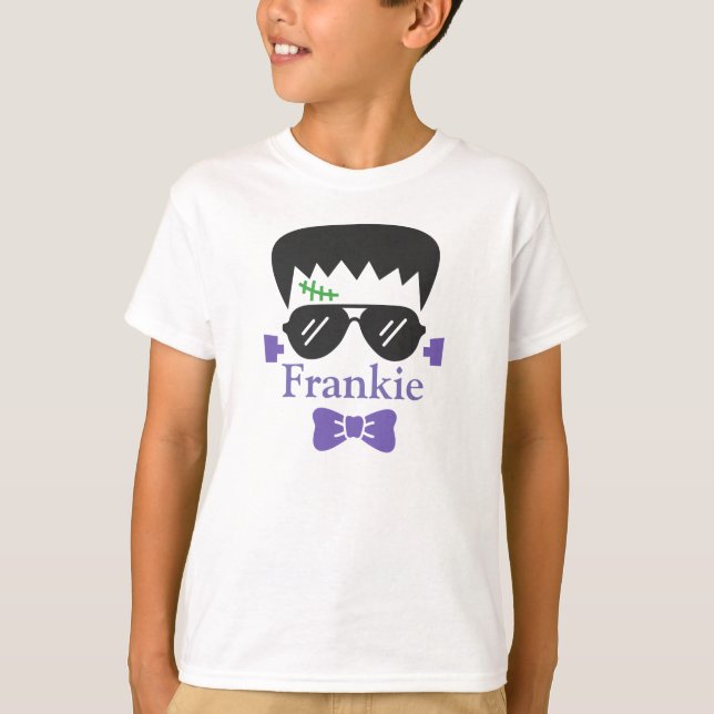 Personlig Frankenstein Halloween T-Shirt (Framsida)