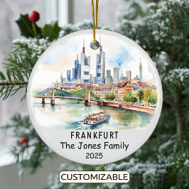 Personlig Frankfurt Ornament, Tyskland Julgransprydnad Keramik