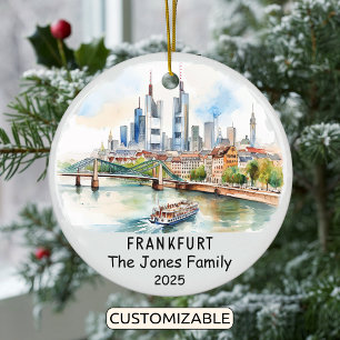 Personlig Frankfurt Ornament, Tyskland Julgransprydnad Keramik