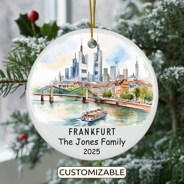 Personlig Frankfurt Ornament, Tyskland Julgransprydnad Keramik (Skapare uppladdad)