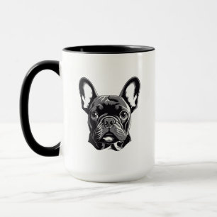 Personlig Fransk Bulldog Black and White Mugg