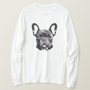 Personlig Fransk Bulldog Black and White T Shirt