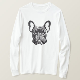 Personlig Fransk Bulldog Black and White T Shirt