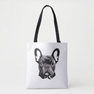 Personlig Fransk Bulldog Black and White Tygkasse