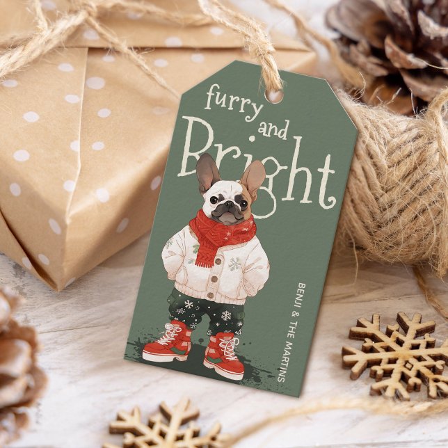 Personlig Fransk Bulldog Hund Helgdag Gift-Märkre Presentetikett (Skapare uppladdad)