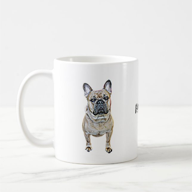 Personlig Fransk Bulldog Kaffemugg (Vänster)
