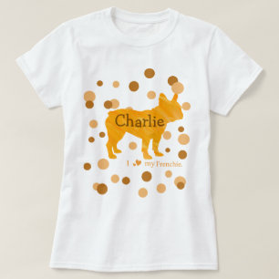 Personlig fransk bulldogg namn Pastell Hundmamma T Shirt