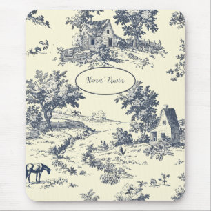 Personlig Fransk Farmhouse Blue Toile de Jouy Musmatta