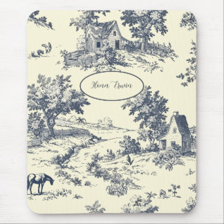 Personlig Fransk Farmhouse Blue Toile de Jouy Musmatta