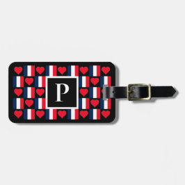 Personlig Fransk Flagga Anpassningsbar Brev Frankr Bagagebricka