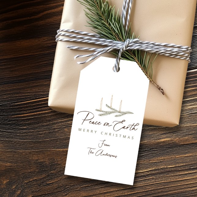 Personlig Fred på jorden Jul Presentetikett (Skapare uppladdad)