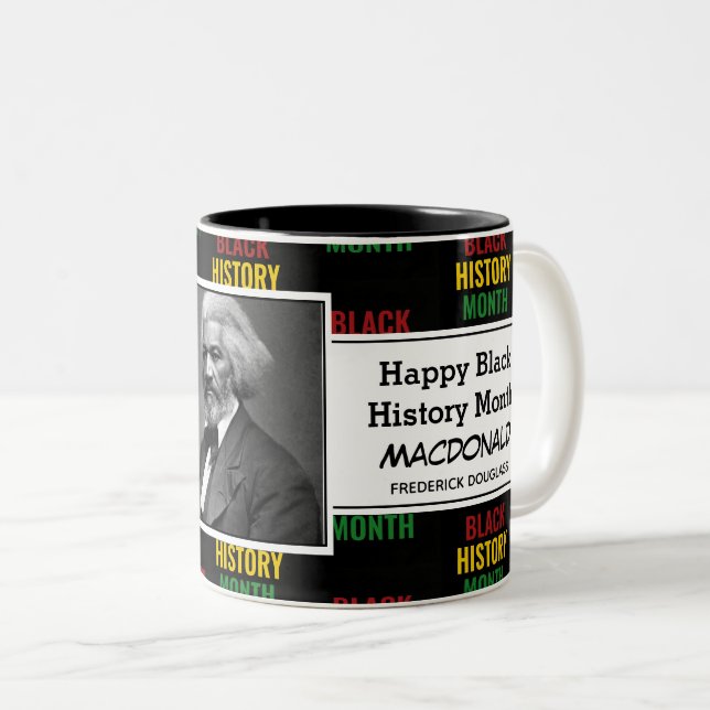Personlig FREDERICK DOUGLASS Svarta historien BHM Två-Tonad Mugg (Framsida höger)