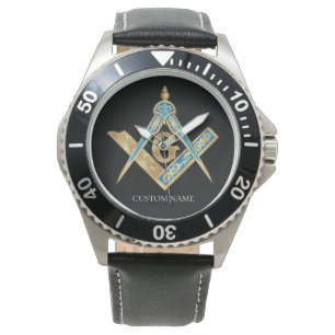 Personlig Freemason-gåvor Guld Masonic Compass Armbandsur