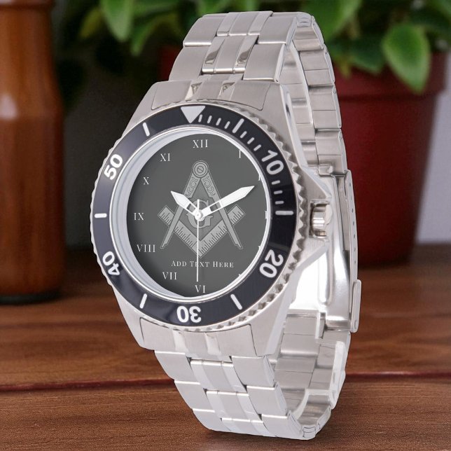 Personlig Freemason-presentationen Square Compass  Armbandsur (Skapare uppladdad)