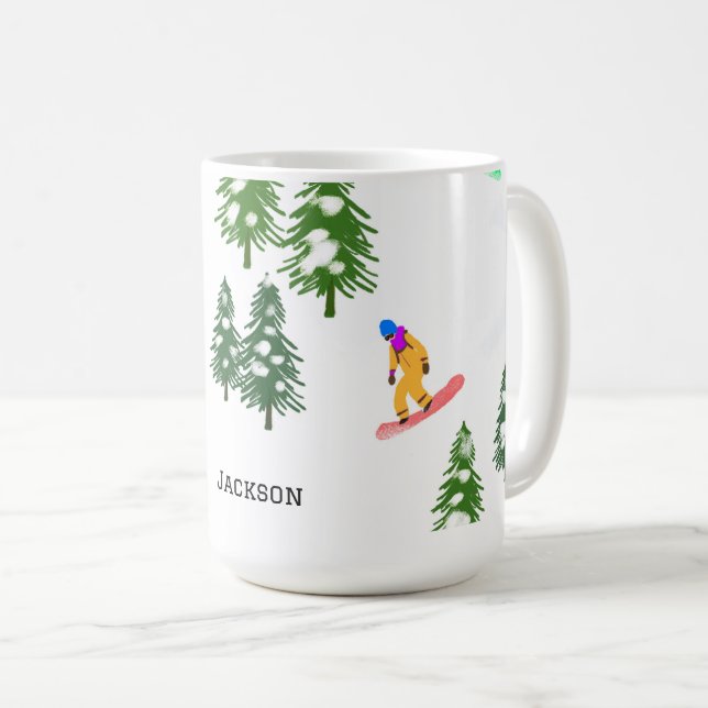 Personlig Freeride Snowboarders Snowboarder Kaffemugg (Framsida höger)