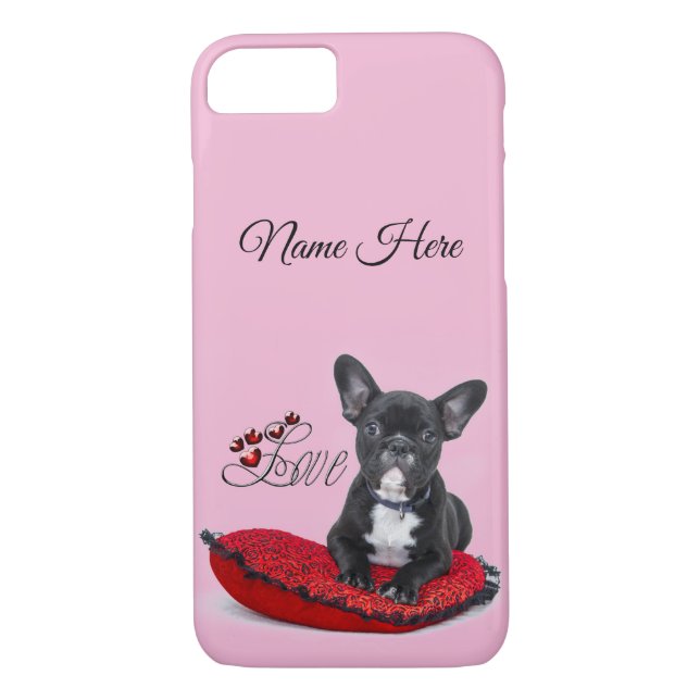 Personlig French Bull Dog - Frenchie - Kärlek Case-Mate iPhone Skal (Baksida)
