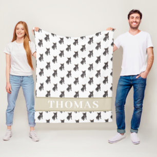 Personlig Frenchie (Black Brindle) Baby Blanket Fleecefilt