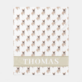 Personlig Frenchie (maskerad) Fleecefilt