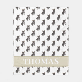 Personlig Frenchie (Svart Brindle) Babytäcke Fleecefilt