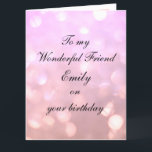 Personlig Friend Birthday Kort<br><div class="desc">Vackert hälsningskort för Grattis på födelsedagen-vänner i Personlig.</div>