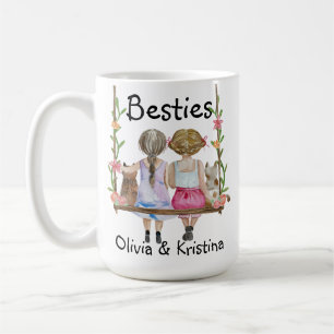 Personlig Friend Namn Gift Mugg Bestie Girls Cat