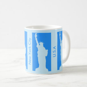 Personlig Frihetsgudinnan New York USA Blue Kaffemugg