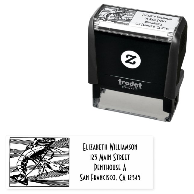 Personlig Frimärke med havskräfta i oceanen Självfärgande Stämpel (In Situ)