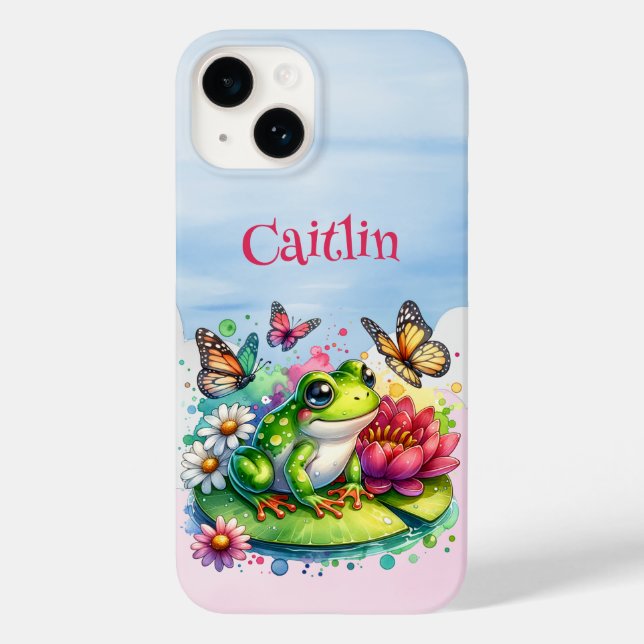 Personlig Frog, Flowers och Butterflies (Baksida)