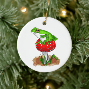 Personlig Froggy med den   Funny Frog Julgransprydnad Keramik