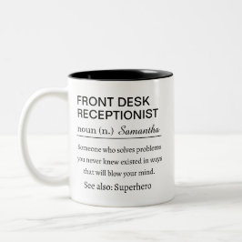 Personlig frontdiskreceptionist definition Två-Tonad mugg