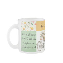 Personlig Frosted Glass Mugg - Blommigt Bicycle