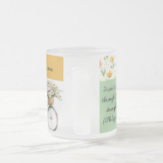 Personlig Frosted Glass Mugg - Blommigt Bicycle