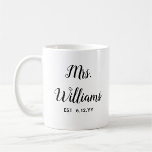 Personlig fru Est er Date Bride Gift-Anpassningsba Kaffemugg
