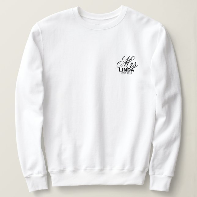 Personlig Fru med namn, Förlovning, brud T Shirt (Design framsida)